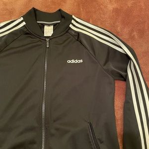 Barely worn women’s medium black and white stripes Adidas jacket